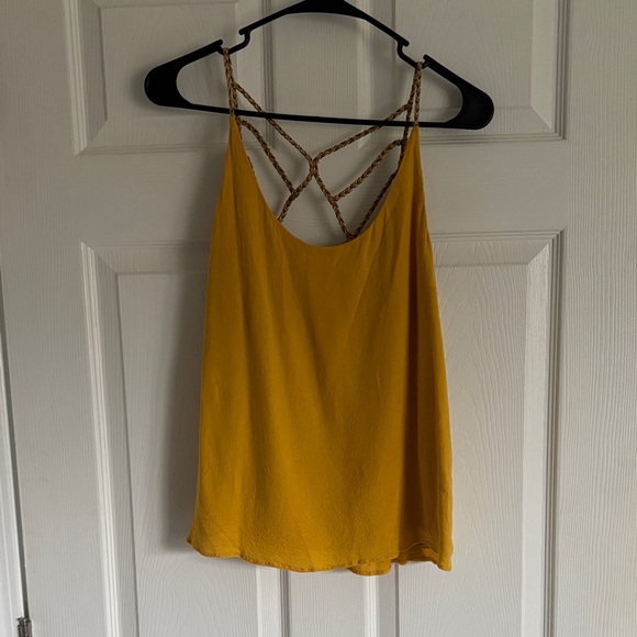 See U Soon Tops - Braided Strap Mustard Cami Top